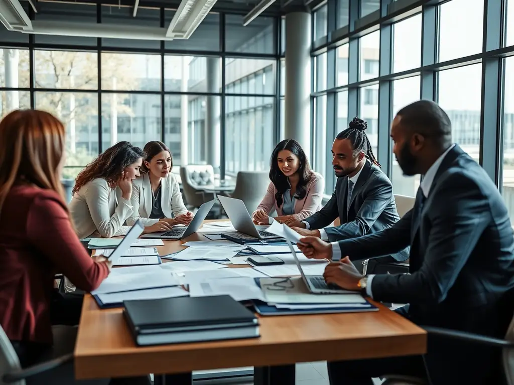 An image of FirmLex Advisors lawyers using cutting-edge legal technology and software to analyze data and prepare legal documents efficiently.