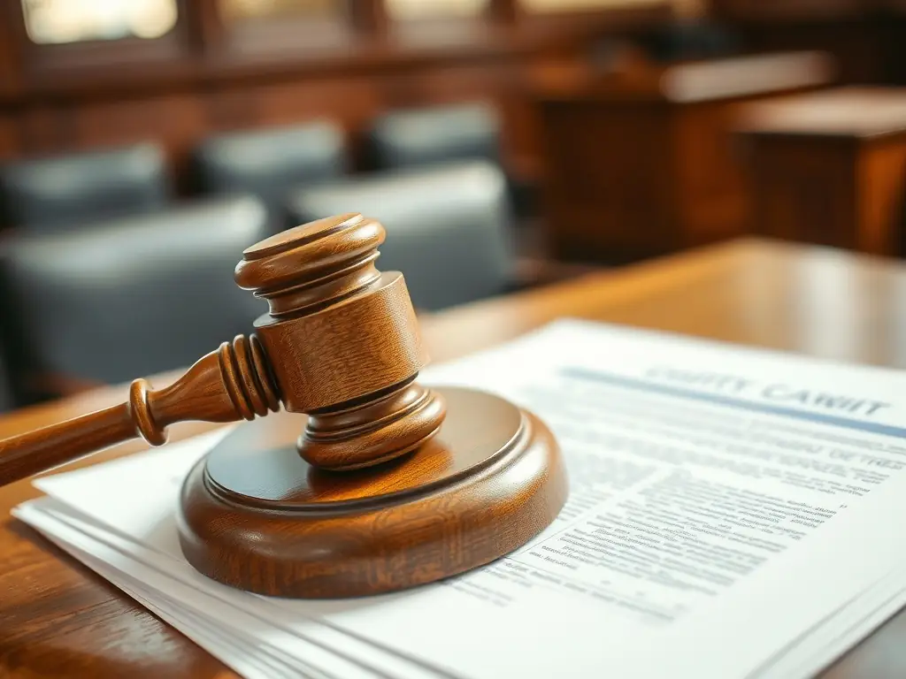 A gavel resting on a stack of legal books, representing FirmLex Advisors' commitment to upholding the law and ethical standards in all their services.
